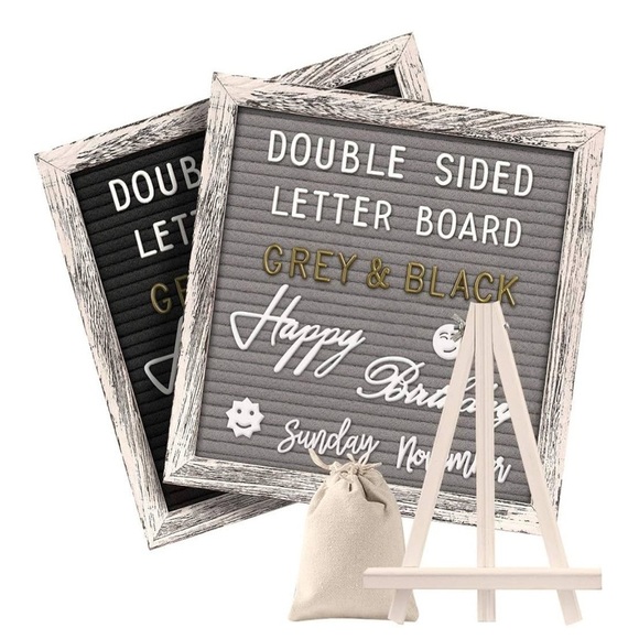 Double sided letter board 10x10 rustic frame - Picture 1 of 12
